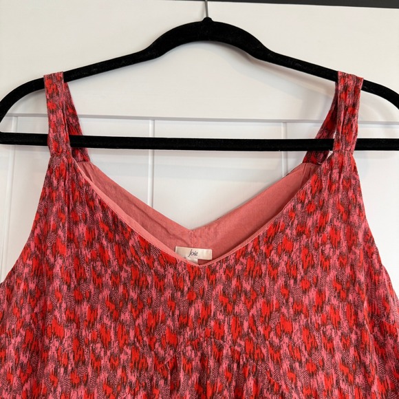 JOIE Red Print‎ Sleeveless Tiered Casual Dress Size Medium - Picture 5 of 8